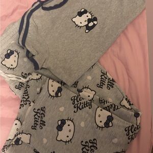 Hello Kitty Gray and Navy Trim womens Pajama Set